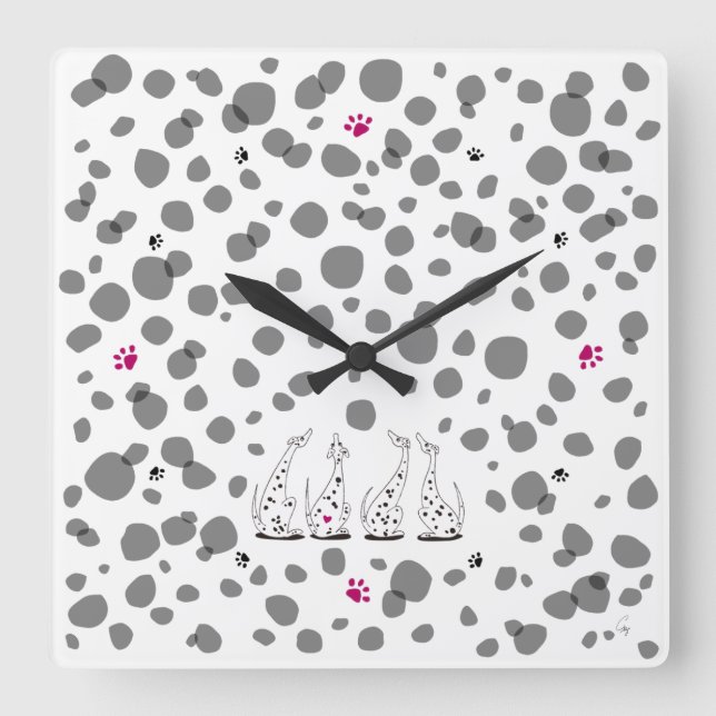 ダルメシアンの気持ち。 QUADRATISCHE WANDUHR (Vorderseite)