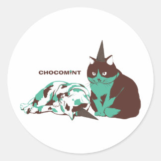 チョコミント_ねこ RUNDER AUFKLEBER