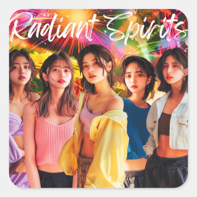 デジタルヒューマンアイドル「Radiant Dreams」　配信記念シール スクエアシール Quadratischer Aufkleber (Vorderseite)