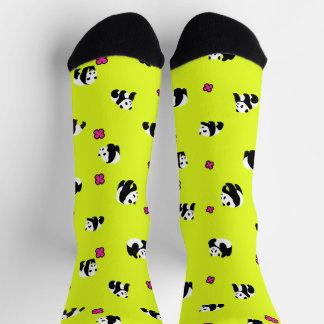 ネオンイエローのかわいいパンダ♡ SOCKEN
