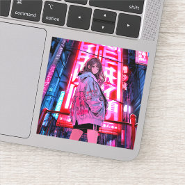 ネオンJKシール Seal|寿司娘 GenerativeAI Aufkleber