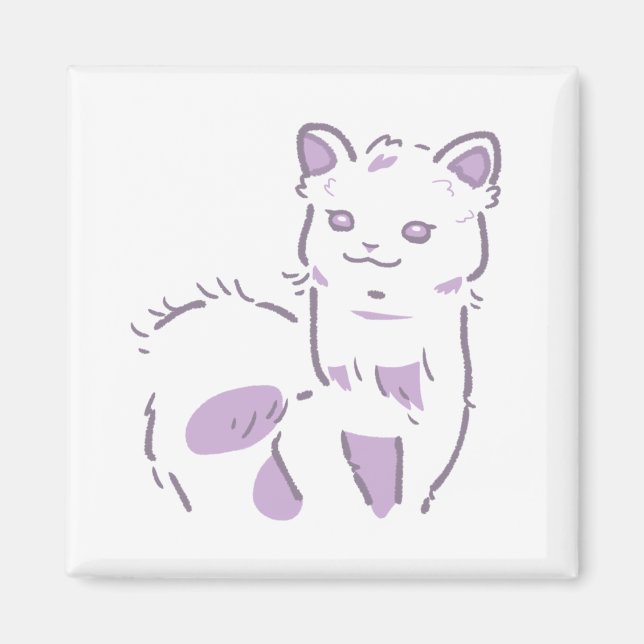 パステル紫＆ふわふわアルパカイラスト MAGNET (Vorne)