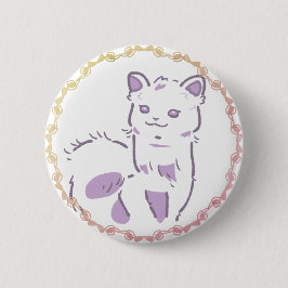 パステル紫＆グラデーションリボンの愛らしいアルパカデザイン   BUTTON