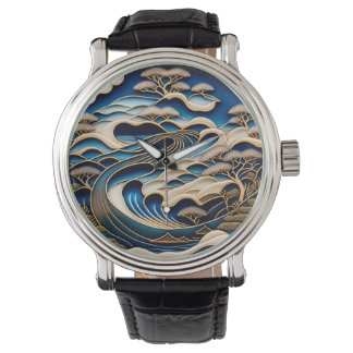 ビ テ な 日 浮 本 の 世 絵北 boboboda斎ズムとロファアトが融合した着物柄の腕時計 armbanduhr
