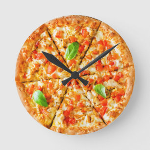 ピ 壁 掛 け 時 Pizza ザ Runde Wanduhr