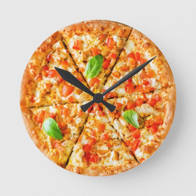 ピ 壁 掛 け 時 Pizza ザ Runde Wanduhr (Vorderseite)
