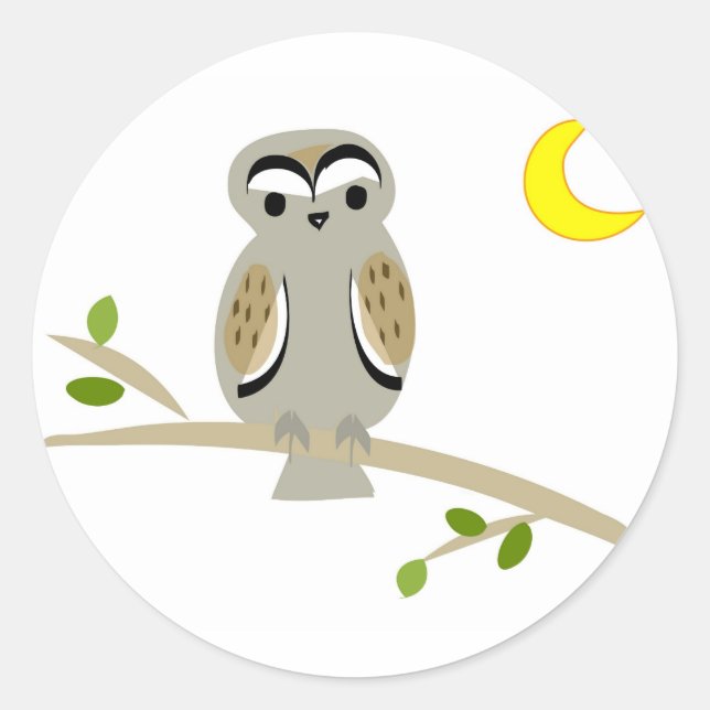 フクロウのシール RUNDER AUFKLEBER (Vorderseite)