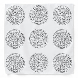 フトマニ図　バンダナ　龍体文字 HALSTUCH