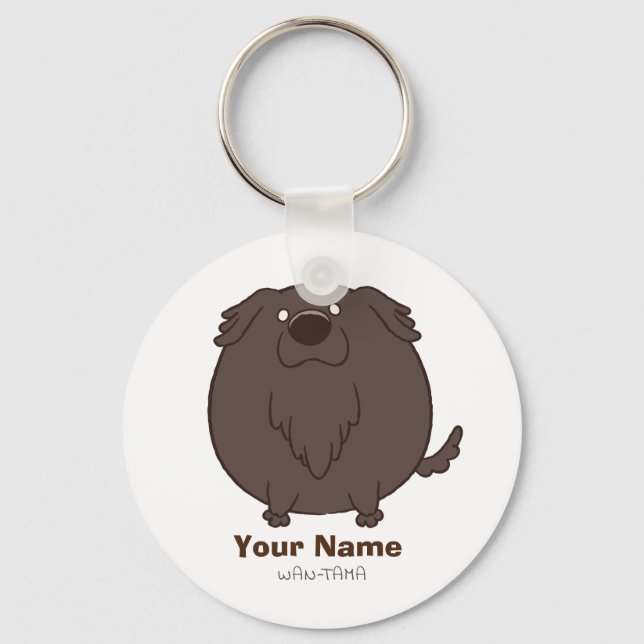 フラットコーテッドレトリバー「フラたま」＜名入れ＞ SCHLÜSSELANHÄNGER (Vorderseite)