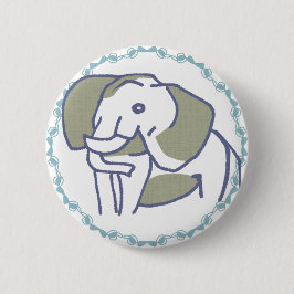 ブルーリボン額縁｜優雅で可愛い象イラスト BUTTON