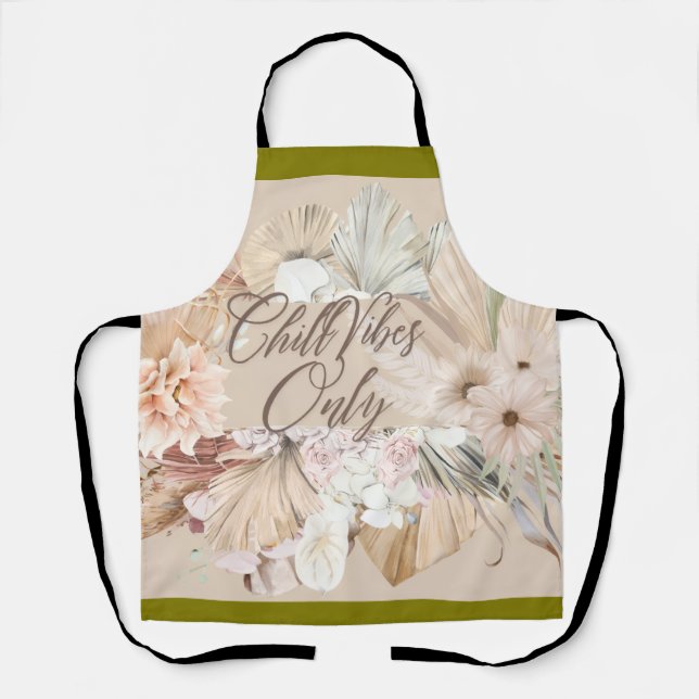 ボーホーフラワーオールオーバープリントエプロン SCHÜRZE (Vorderseite)