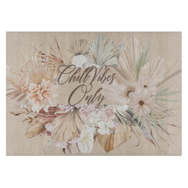 ボーホーフラワーカッティングボード SCHNEIDEBRETT (Vorderseite)