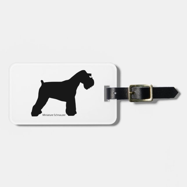 ミニチュア・シュナウザ ラゲージタグ miniature schnauzer Luggage tag Gepäckanhänger (Vorderseite horizontal)