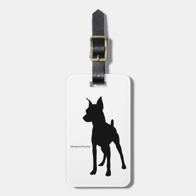 ミニチュア・ピンシャー ラゲージタグ miniature pinscher Luggage tag Gepäckanhänger (Vorderseite vertikal)