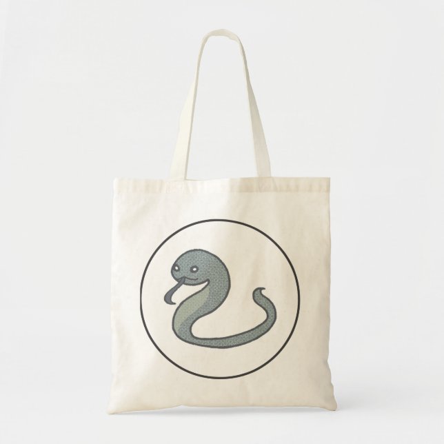 モノトーンのシンプル蛇｜ミステリアスで洗練されたデザイン  トートバッグ TRAGETASCHE (Vorne)