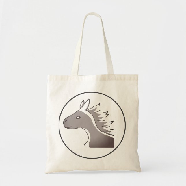 モノトーンの馬イラスト｜風に流れるような優雅さと力強さを兼ね備えた TRAGETASCHE (Vorne)