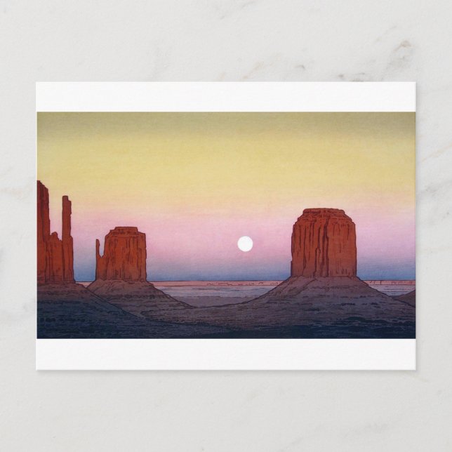 モ ニ ュ ・レ, Monument Valley, Yoshida, Woodwood Postkarte (Vorderseite)