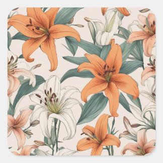 ユリ QUADRATISCHER AUFKLEBER