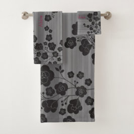 ラブリーフラワー モノクロ BADHANDTUCH SET