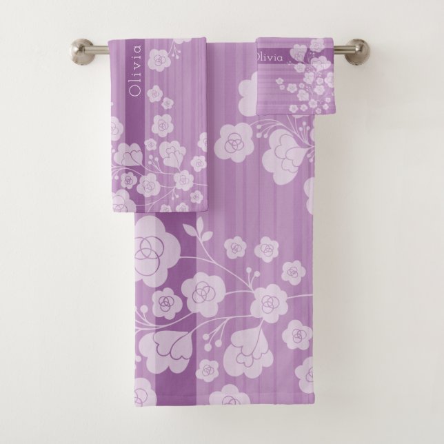 ラブリーフラワー　落ち着いたピンク BADHANDTUCH SET (Insitu)