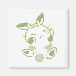 リラックスうさぎ&ふわふわ緑デザイン MAGNET