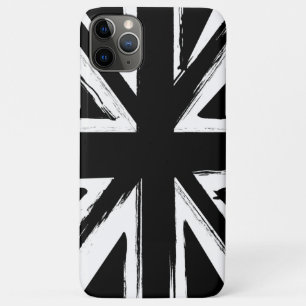 レトロの抽象的で黒い英国国旗の設 iPhone 11 PRO MAX HÜLLE