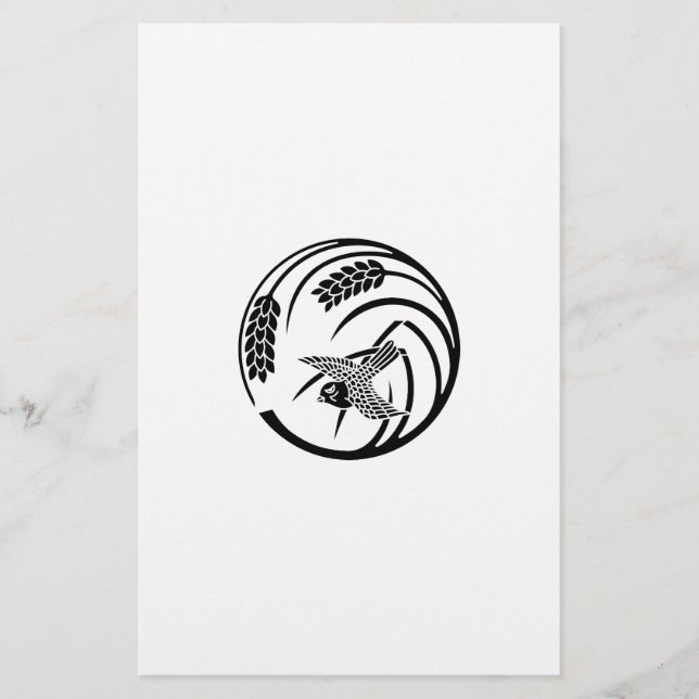 一本稲の丸に雀 BRIEFPAPIER (Vorderseite)