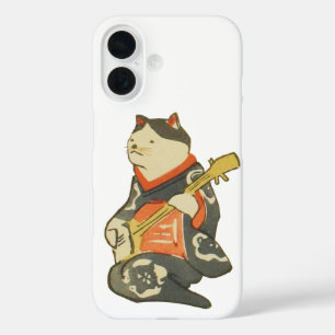 三 味 線 弾 猫, を, Cat Playing Guitar, Kuniyoshi, Ukiyo iPhone 16 Hülle