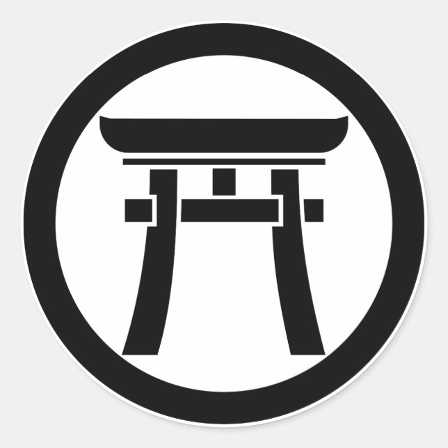 中輪に鳥居 RUNDER AUFKLEBER (Vorderseite)