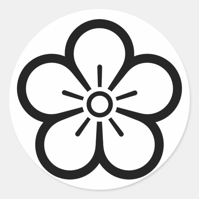 中陰梅の花 RUNDER AUFKLEBER (Vorderseite)