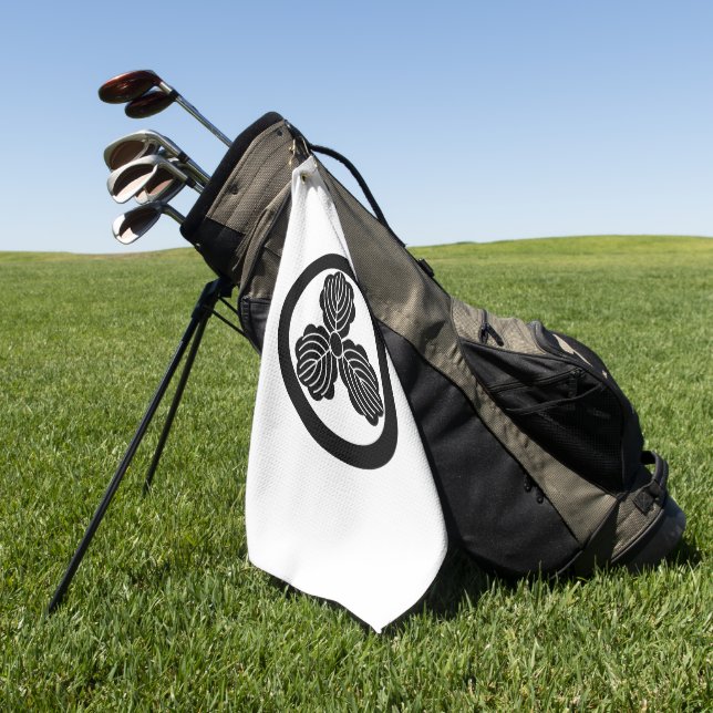 丸に三つ柏 GOLFHANDTUCH (Gras)