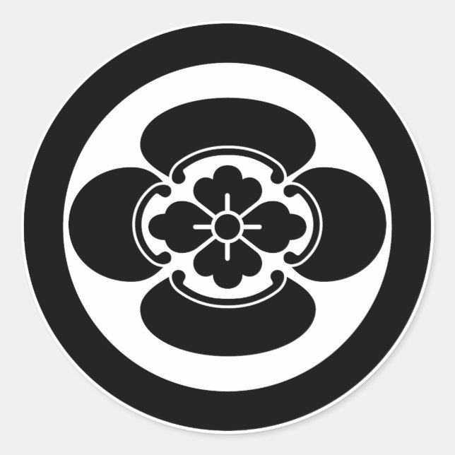 丸に木瓜 RUNDER AUFKLEBER (Vorderseite)