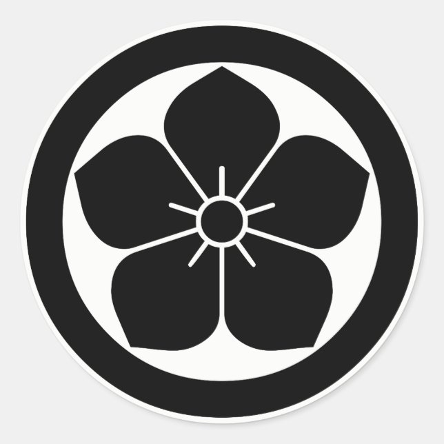 丸に桔梗 RUNDER AUFKLEBER (Vorderseite)