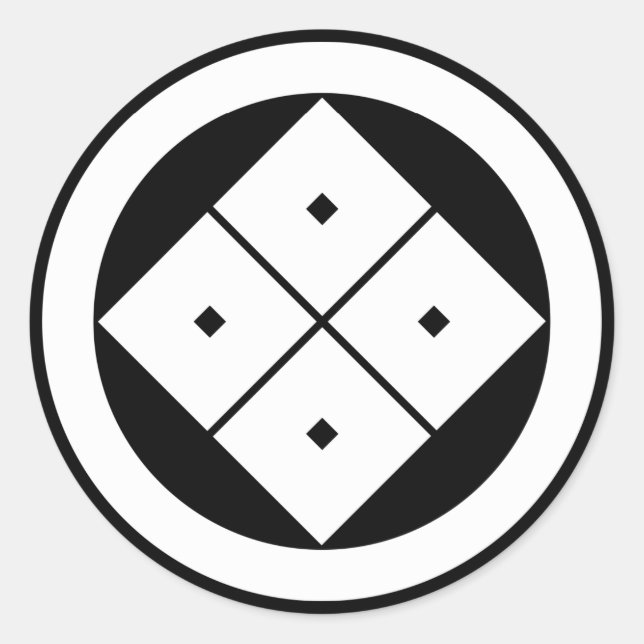 丸に隅立て四つ目 RUNDER AUFKLEBER (Vorderseite)