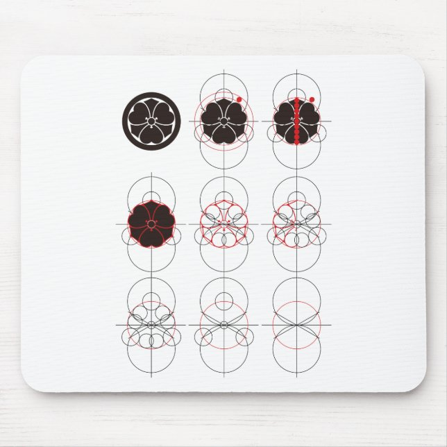 丸 に 剣 酢 漿 草 作 図 MOUSEPAD (Vorne)