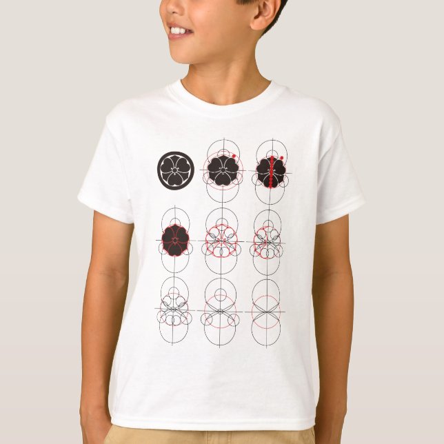 丸 に 剣 酢 漿 草 作 図 T-Shirt (Vorderseite)