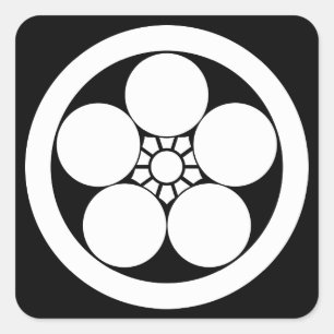 丸 に 梅 鉢 QUADRATISCHER AUFKLEBER