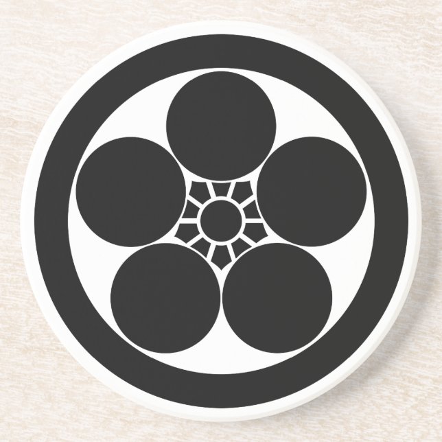 丸 に 梅 鉢 SANDSTEIN UNTERSETZER (Vorne)