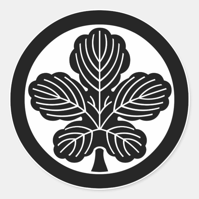 丸 に 梶 の 葉 RUNDER AUFKLEBER (Vorderseite)