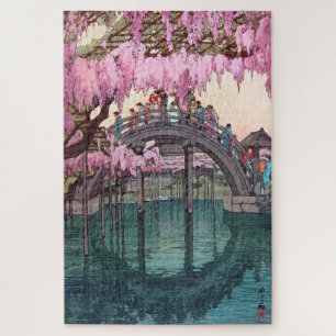 亀 戸 神, Kameido Bridge, Hiroshi Yoshida, Woodcut Puzzle