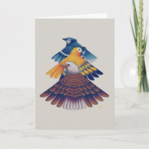 二つ折りカード 扇 Card - Fan-shaped Birds -