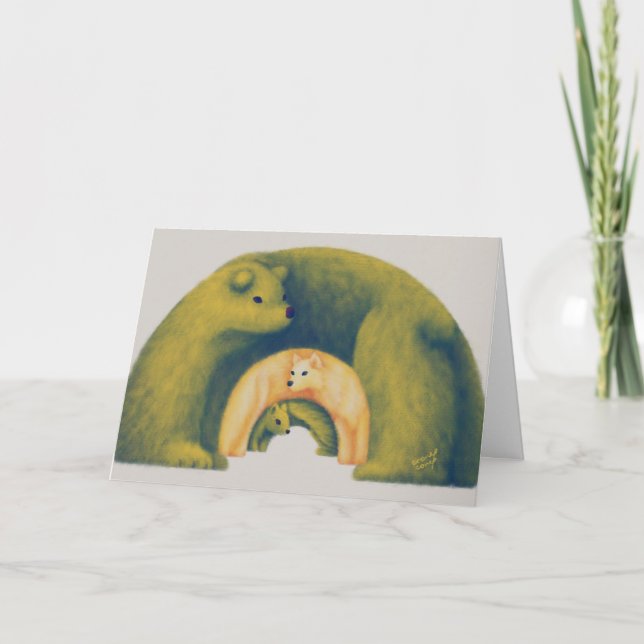 二つ折りカード 森の動物のアーチ Card -Forest Animal Arch- Einladung (Vorderseite)