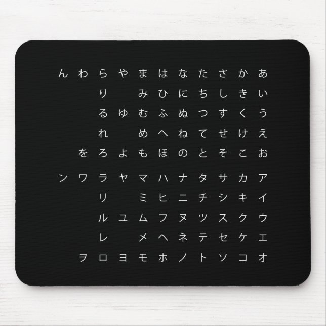 五 十 音(タ ナ ら ab) mousepad (Vorne)