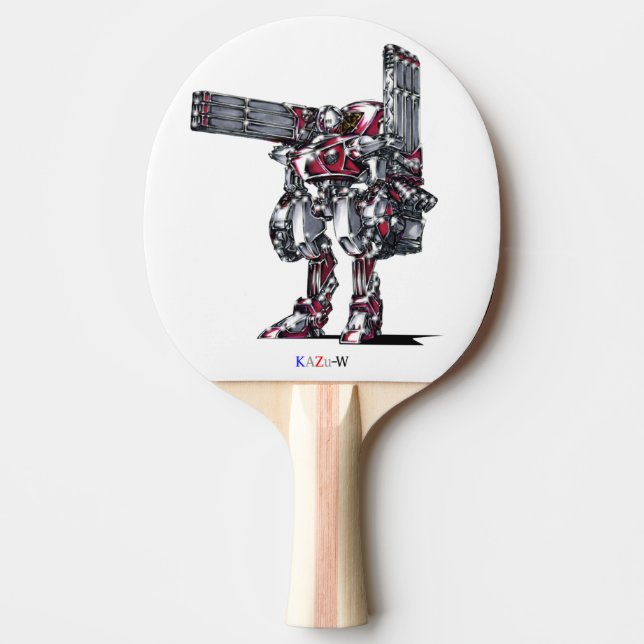 作品番号00010　「高出力荷粒子砲3連装2基装備の砲兵機」 TISCHTENNIS SCHLÄGER (Vorderseite)