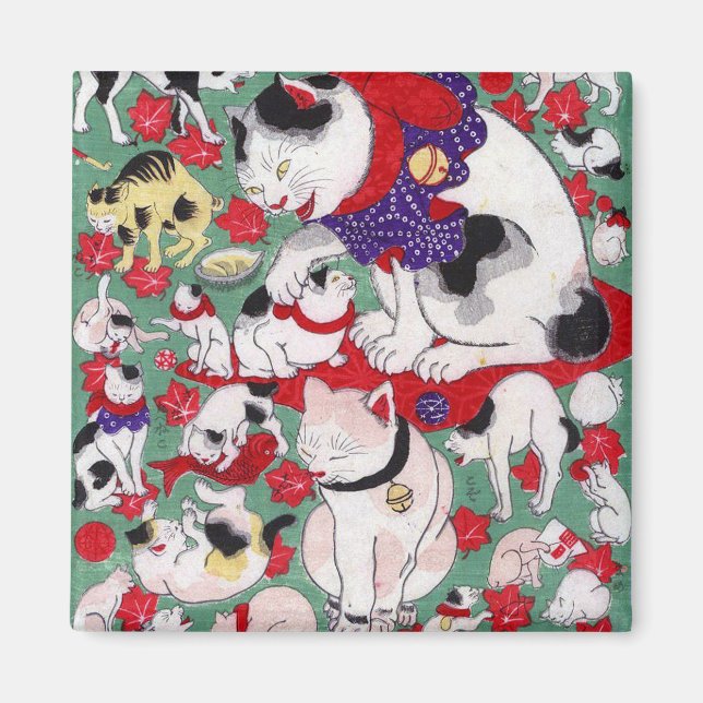 作 者 不 Katzen, Autor unbekannt Magnet (Vorne)