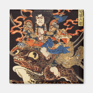侍 と 化 蛙, 国 芳 Samurai und Riesenfrosch, Kuniyoshi,  Magnet