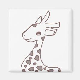 優しいブラウンのきりんデザイン MAGNET