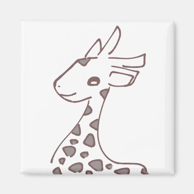 優しいブラウンのきりんデザイン MAGNET (Vorne)