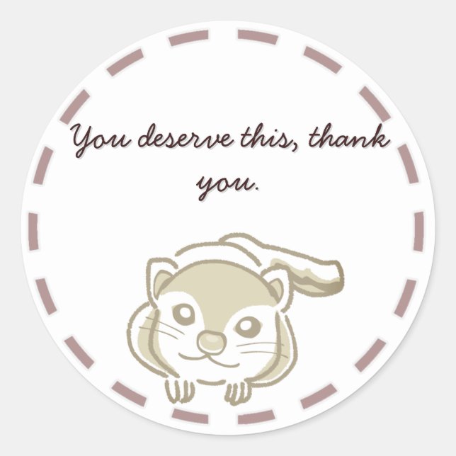  優しいムササビデザインのパステルカラー RUNDER AUFKLEBER (Vorderseite)