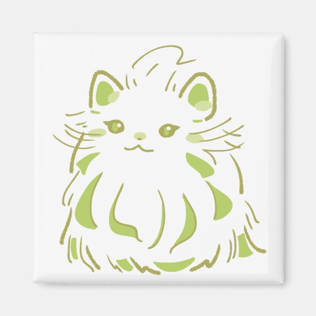 優雅なペルシャ猫とみどりのやすらぎデザイン  MAGNET (Vorne)